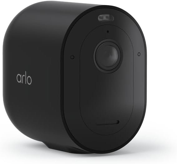 Arlo Pro 5S 2K Wireless Camera with Spotlight, Color Night Vision, Motion Detection, Dual-Band Wi-Fi, 2-Way Audio, Integrated Siren, Black, 1 Pack, VMC4060B (Renewed)