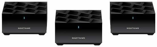 Netgear MK73-100NAR Nighthawk Dual-Band AX3000 3-Pack 3Gbps WiFi 6 Mesh System 1 Router + 2 Satellites – Certified Refurbished