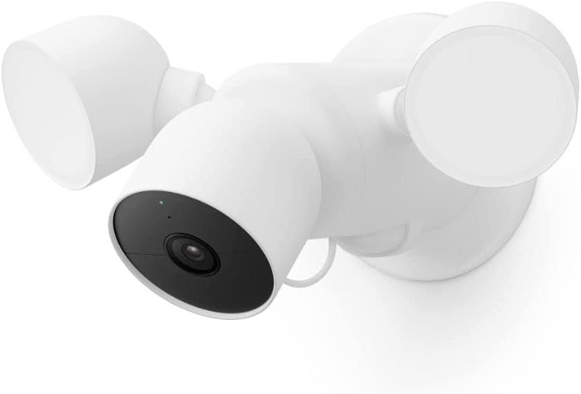 Google Nest Cam with Floodlight – Outdoor Camera – Floodlight Security Camera, White, 1 Count (Pack of 1)
