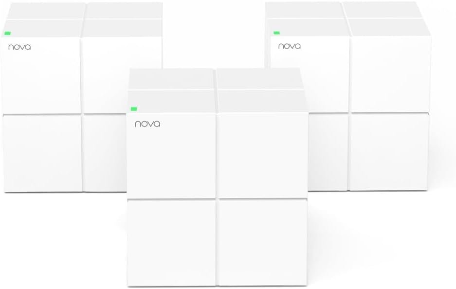 Tenda Nova Mesh WiFi System MW6 – Covers up to 4-6 Bedroom Houses- AC1200 Whole Home WiFi Mesh System – Gigabit Dual-Band Mesh Network – Replaces Wireless Router and WiFi Extender – 3-Pack