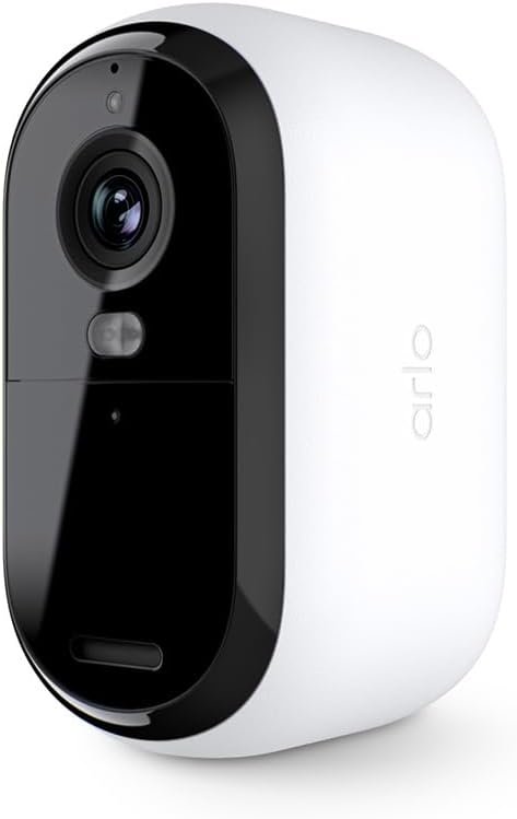 Arlo Essential 2K Cam (2nd Gen) – Wireless, Indoor/Outdoor, Color Night Vision, 2-Way Audio, Motion Alerts, Wide Angle, Spotlight – White (Renewed)
