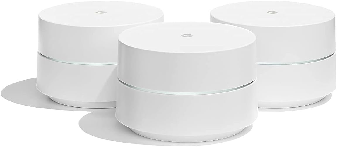 Google WiFi system, 3-Pack – Router Replacement for Whole Home Coverage (NLS-1304-25),White