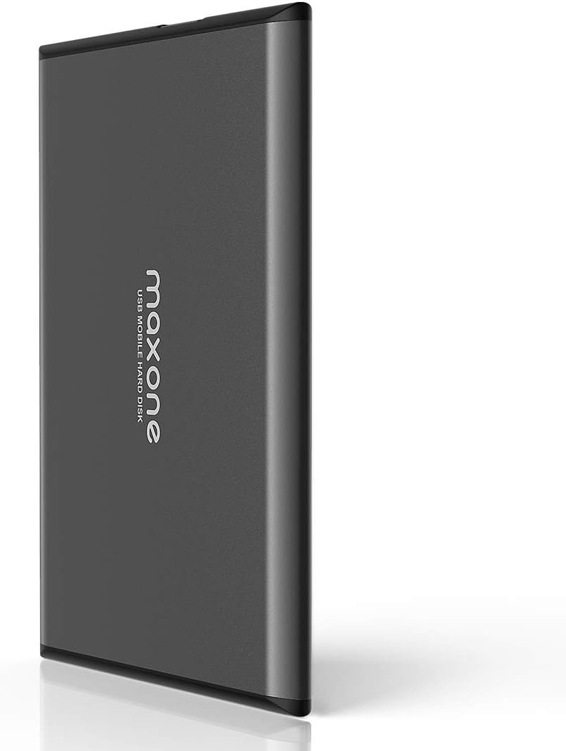 Maxone 320GB Ultra Slim Portable External Hard Drive HDD USB 3.0 Compatible with PC, Laptop – Charcoal Grey