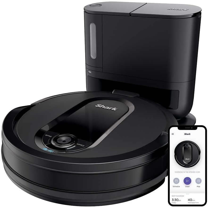 Shark IQ App-Controlled Self-Emptying Robot Vacuum, RV100AE/UR1000SR – Black (Renewed)