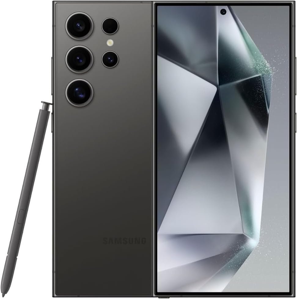 Samsung Galaxy S24 Ultra Cell Phone, 256GB AI Smartphone, Unlocked Android, 200MP, 100x Zoom Cameras, Long Battery Life, S Pen, Global Version, 2024 – Titanium Black (Renewed)