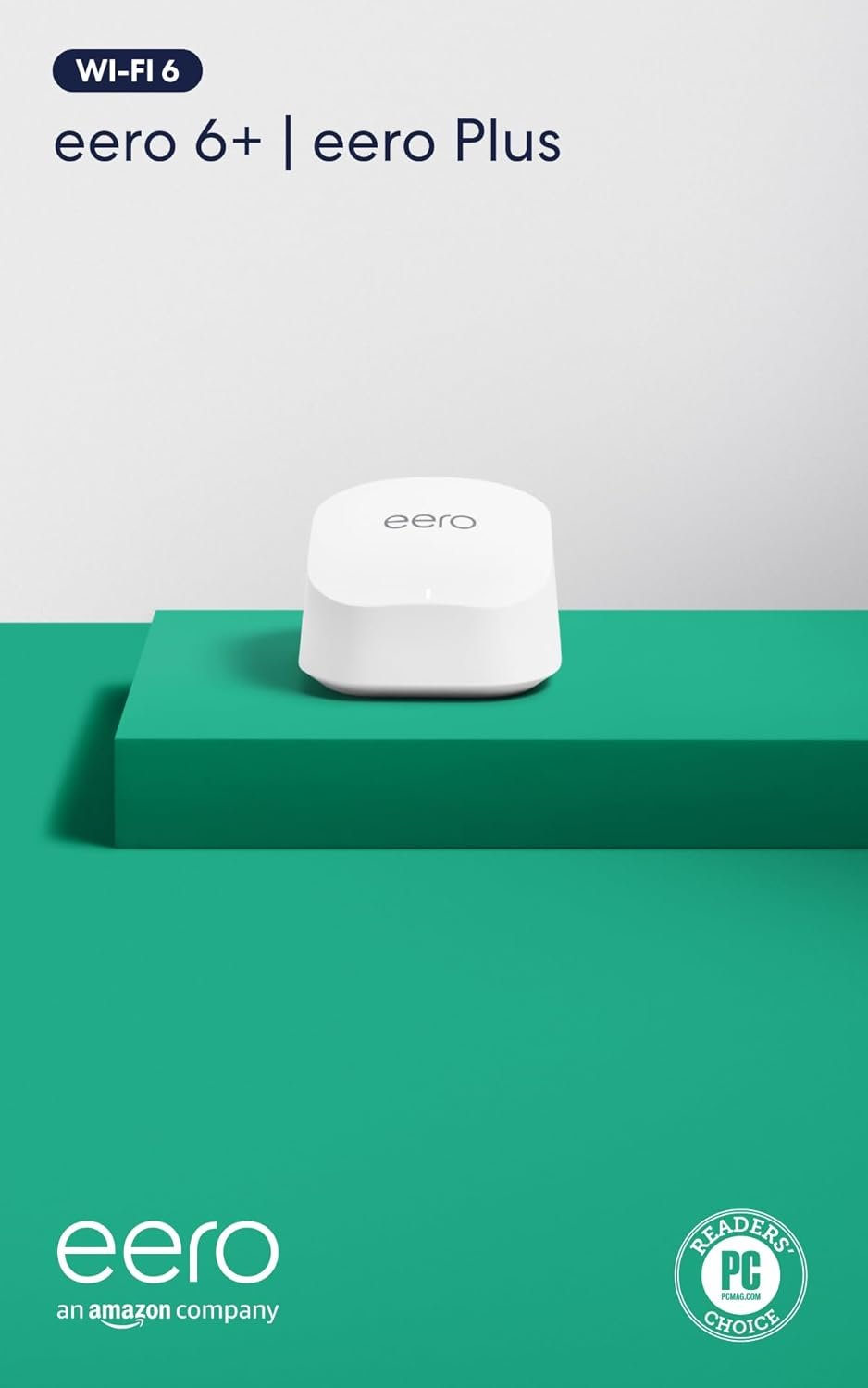 Amazon eero 6+ mesh wifi router with 1 month free eero Plus (auto-renews) – Coverage up to 1,500 sq. ft., Connect 75+ devices, 1-pack