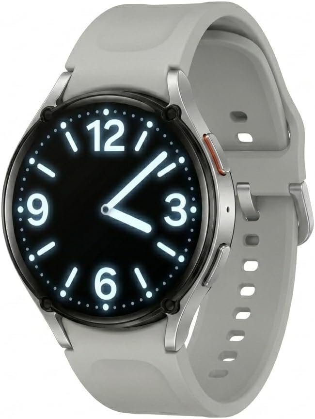 Samsung Galaxy Watch 7 (44mm) AI Smartwatch w/ 1.5″ AMOLED, Wear OS 5, Wi-Fi, Bluetooth, Heart Rate, Sleep Apnea & GPS Fitness Tracker, International Model L310 (w/Fast Charger, Silver)