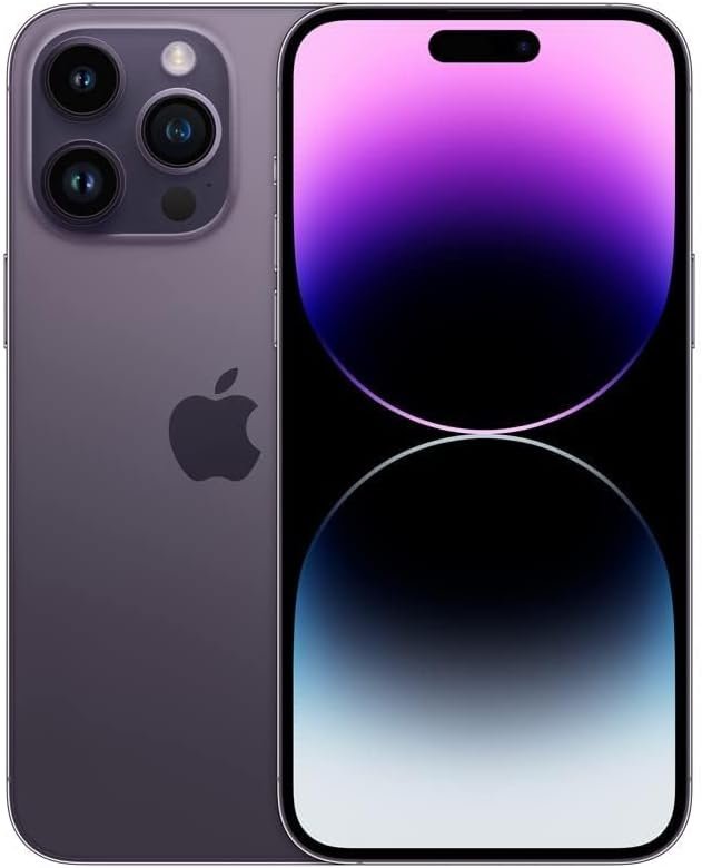 Apple iPhone 14 Pro Max, 128GB, Deep Purple – Unlocked (Renewed)