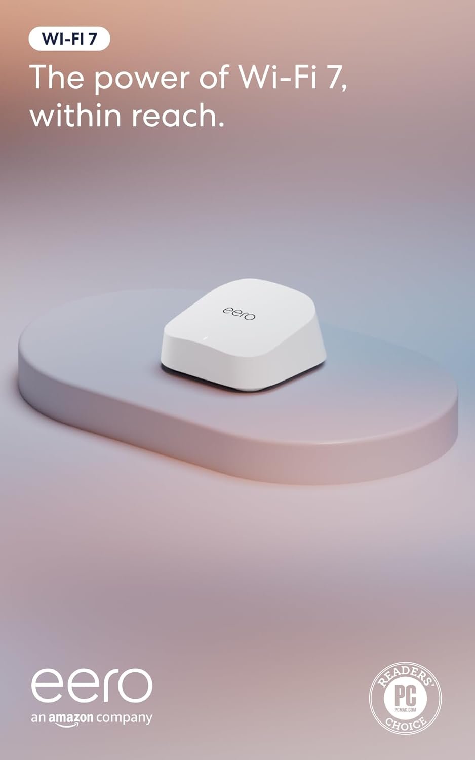 Amazon eero 7 dual-band mesh Wi-Fi 7 router (newest model) – Supports internet plans up to 2.5 Gbps, Coverage up to 2,000 sq. ft., 1-pack