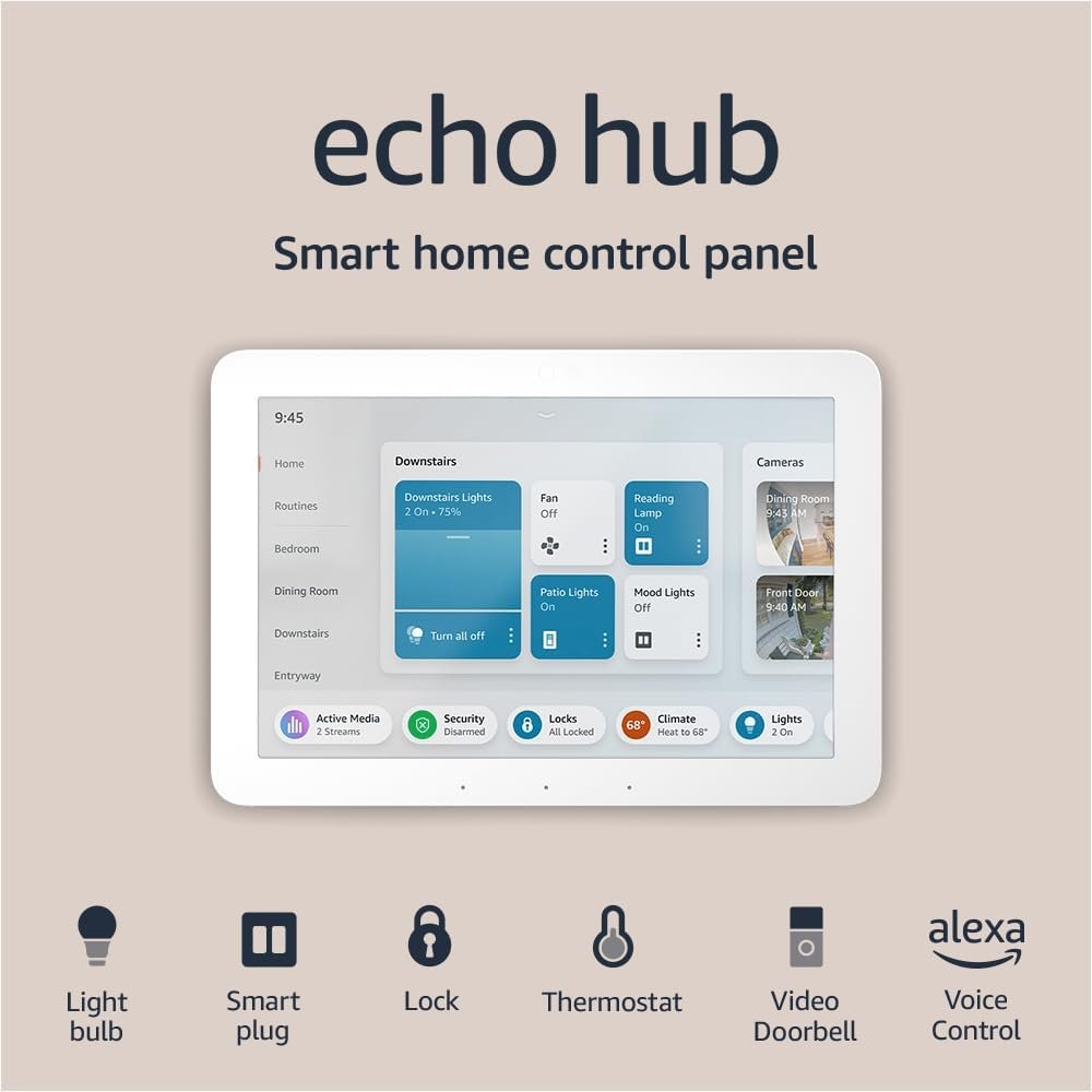 Amazon Echo Hub (newest model), 8” smart home control panel, Designed for Alexa+, Compatible with thousands of devices