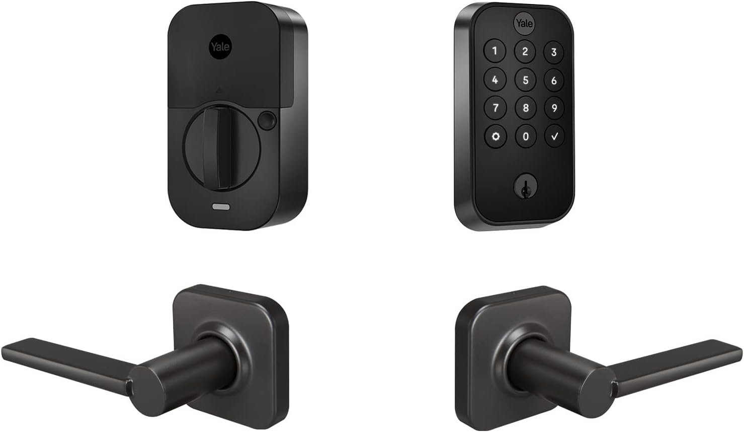 Yale Assure Lock 2 Keypad with Bluetooth and Valdosta Lever in Black Suede