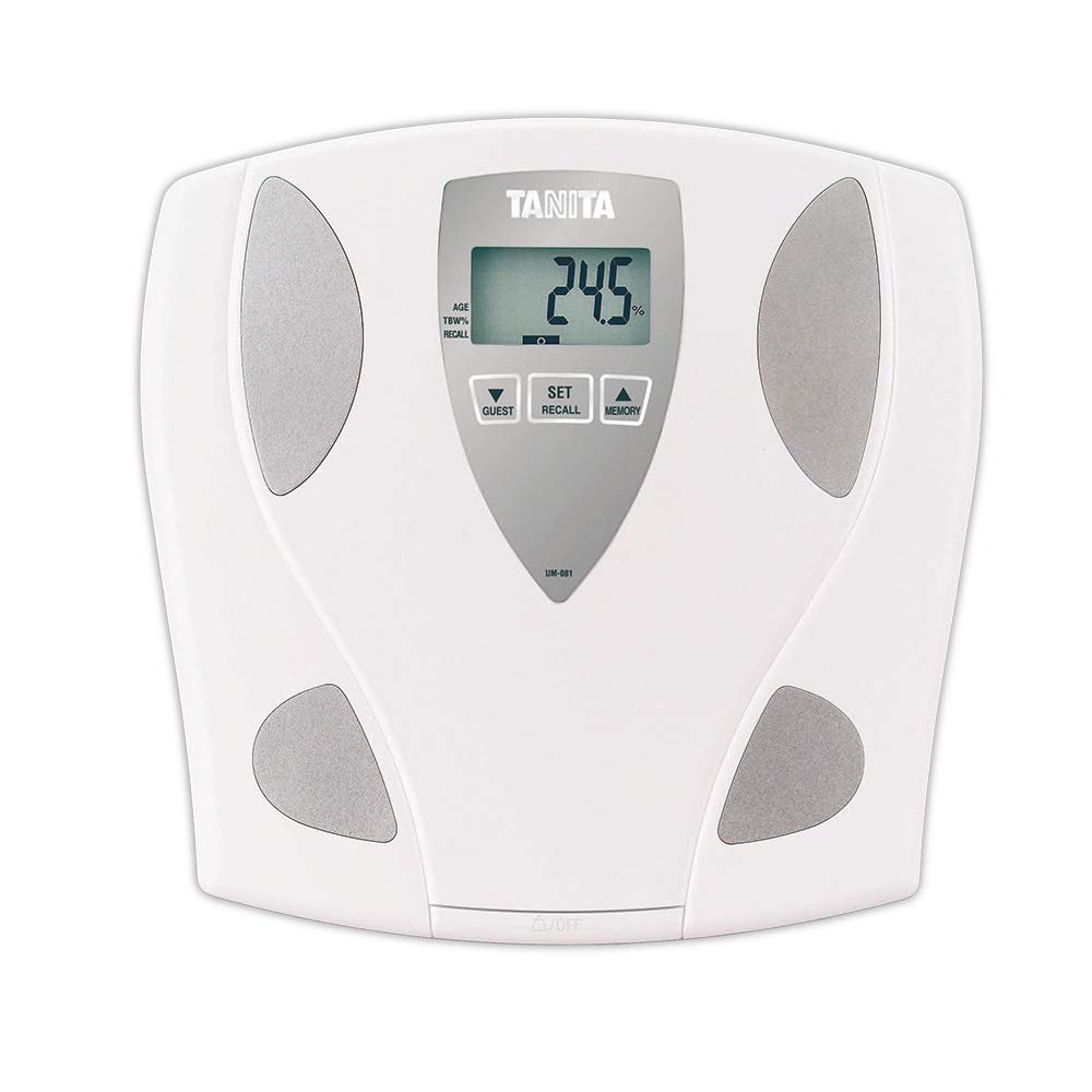 Tanita UM-081 Body Fat & Body Water Monitor Scale – Digital Weight & BMI Analyzer – 330 lb Capacity – 2 User Memory – Guest Mode – Japan Technology