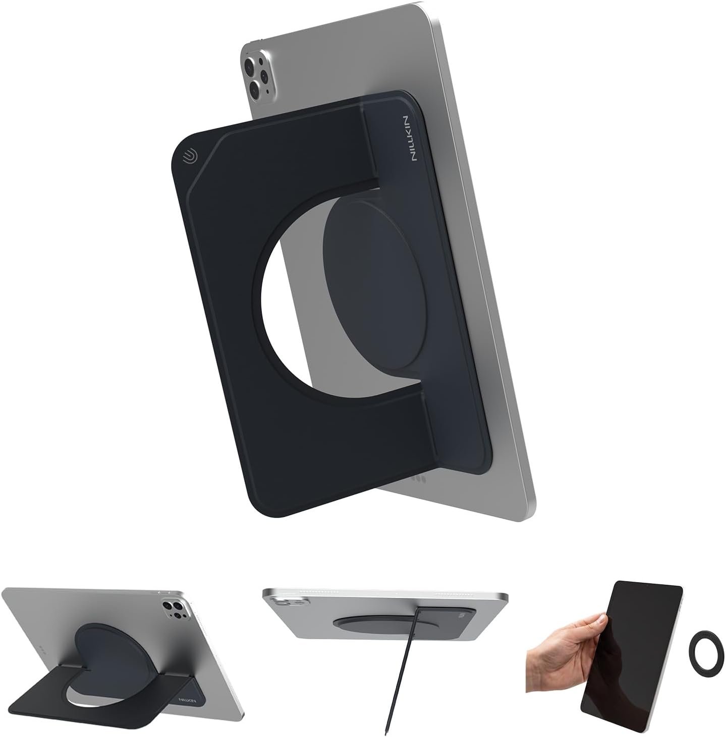 Nillkin Magnetic Tablet Stand Adjustable with SnapHold Magnetic Wall Mount, Fit for iPad Pro/Air M5/4/3/iPad 11th/10th/9th and Other Tablet, e-Reader (for 9-13 inch) (Black)