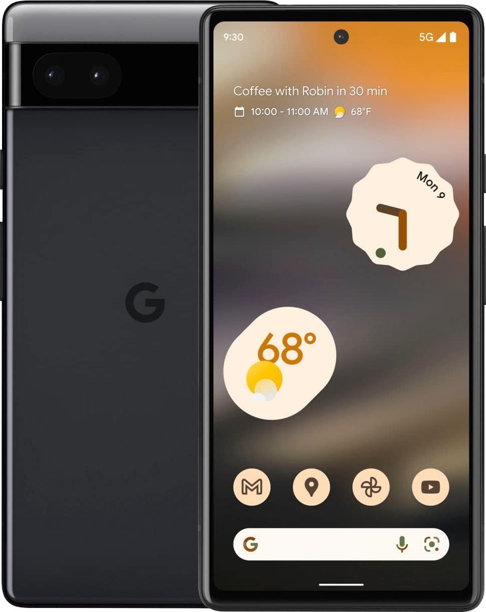 Google Pixel 6a 5G, 128GB, Charcoal – Locked to Verizon (Renewed)