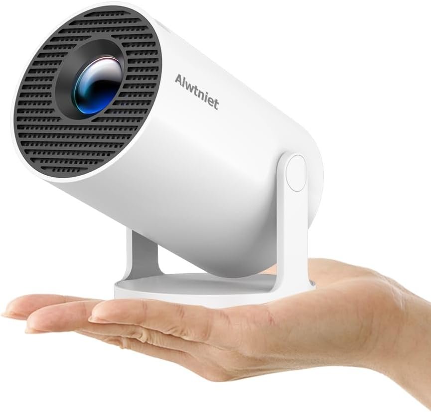 Mini Projector with Wifi 6 and Bluetooth5.4, Portable Projector 4K Support, Android 14 Smart Proyector with 200ASIN & Auto Keystone, Alwtniet HY300Pro Small Proyector for Bedroom, Movie, Outdoor