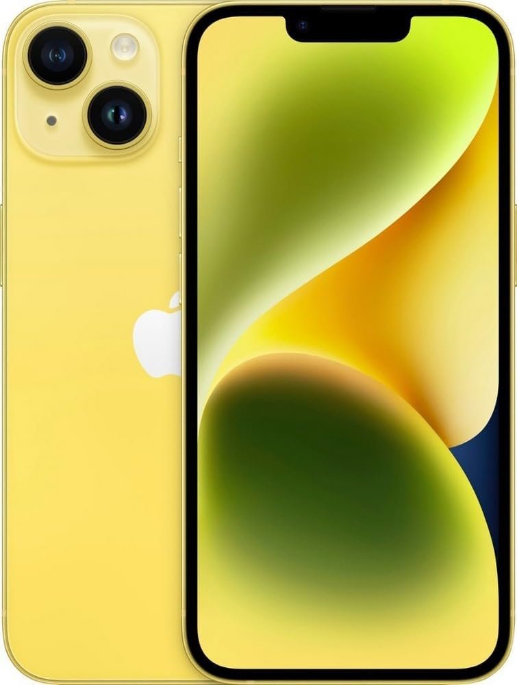 Apple iPhone 14, 128GB, Yellow – Unlocked (Renewed)