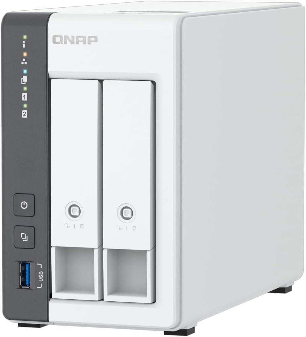 QNAP TS-216G-US – The Most Affordable 2-Bay 2.5GbE Desktop NAS, Equipped with ARM Cortex-A55 Quad-Core CPU, Built-in NPU and 4GB DDR4 RAM (Diskless)