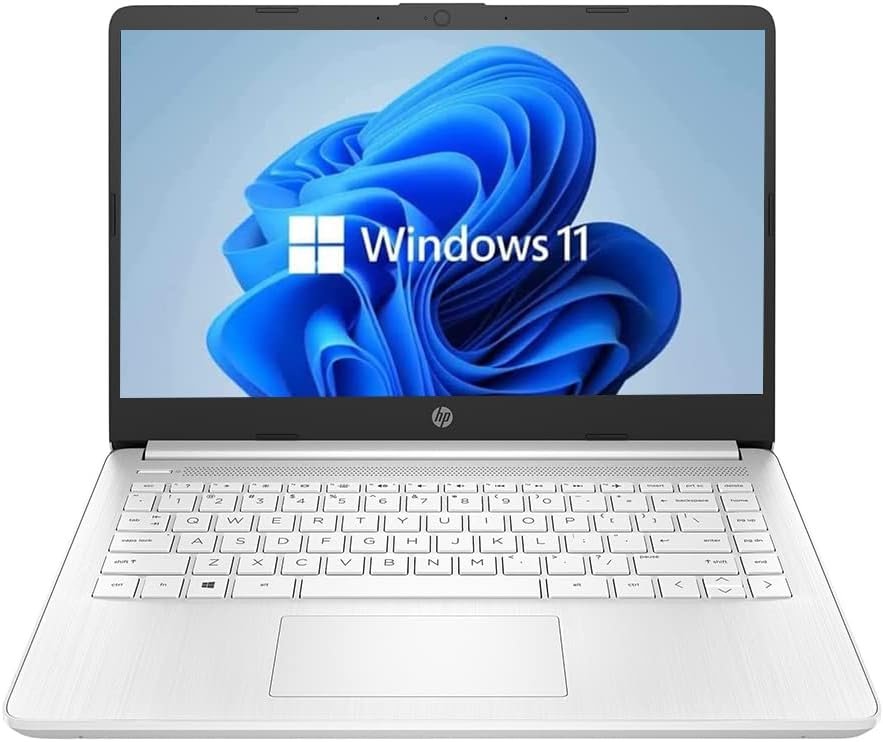 HP 14″ HD Laptop, Windows 11, Intel Celeron Dual-Core Processor Up to 2.60GHz, 4GB RAM, 64GB SSD, Webcam(Renewed)