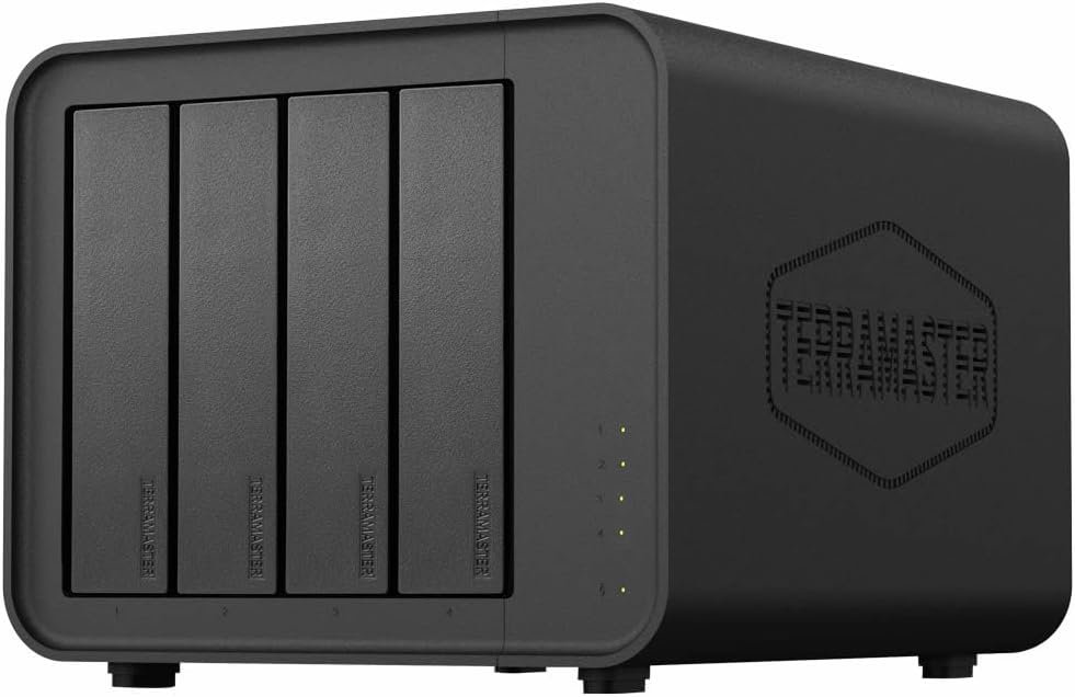 TERRAMASTER F4-424 Pro NAS Storage – 4Bay Core i3-N305 8-Core 8-Thread CPU, 32GB DDR5 RAM, 2.5GbE Port x 2, Network Attached Storage Peak Performance for Business (Diskless) Black