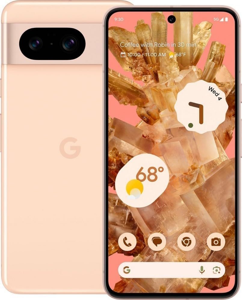 Google Pixel 8 5G,US Version, 128 GB Rose – Unlocked (Renewed)