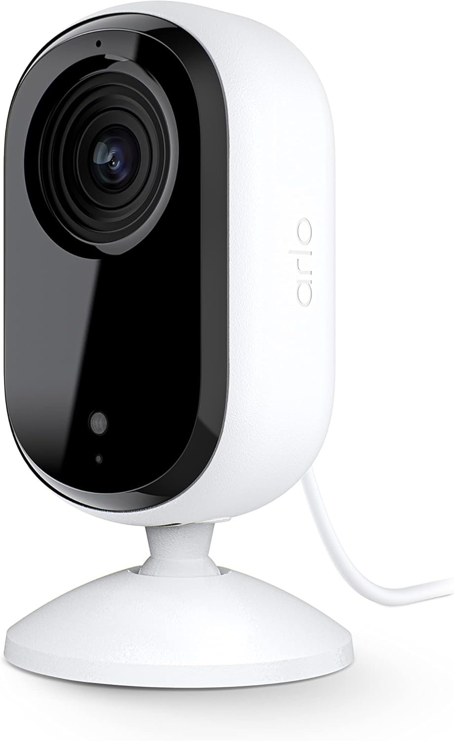 Arlo Essential Indoor Security Camera 2K (2nd Gen, 2023 Release) – Wired Plug-in Power, Person Recognition, Animal Detection, 1-Month Trial of Secure Plan, Automated Privacy Shield, 1 Cam, White