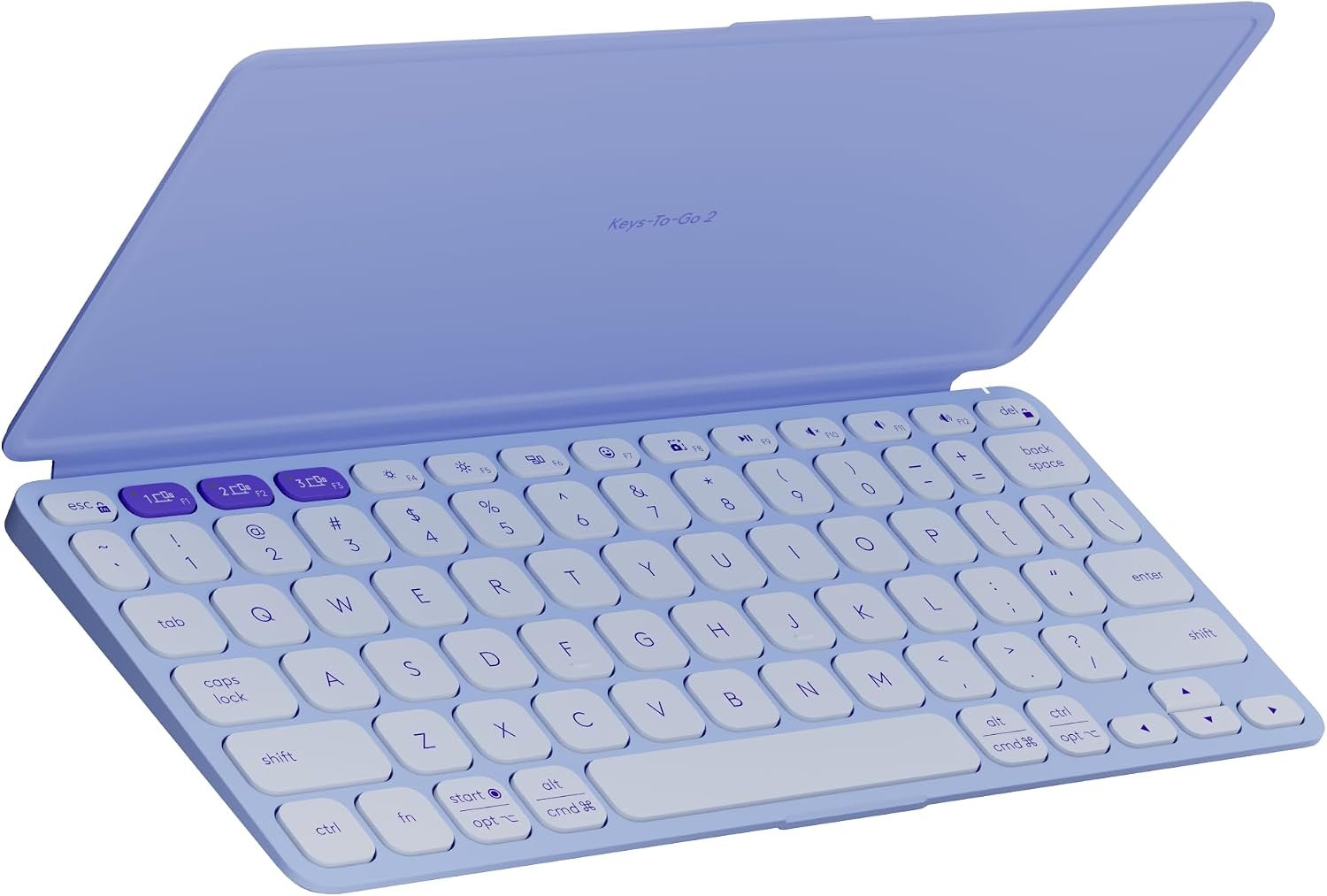 Logitech Keys-to-GO 2 Portable Bluetooth Tablet Keyboard with Built-in Cover, Slim & Compact Wireless Keyboard for Windows, Android, Linux, iPad, iPhone, Mac, Apple TV – Lilac