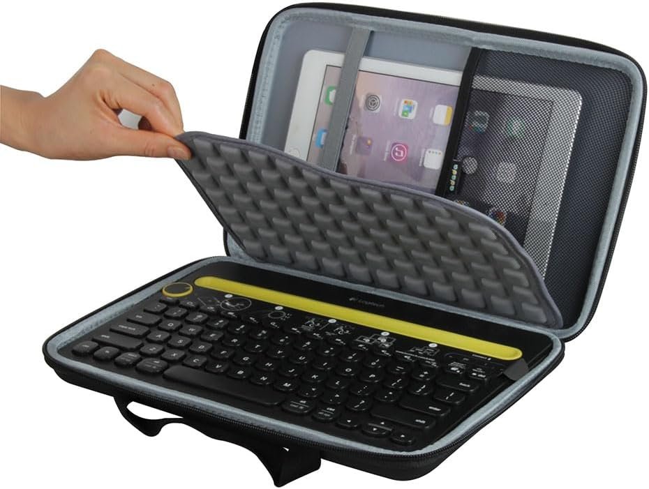 adada Hard Travel Case for Logitech K480 Bluetooth Multi-Device Keyboard