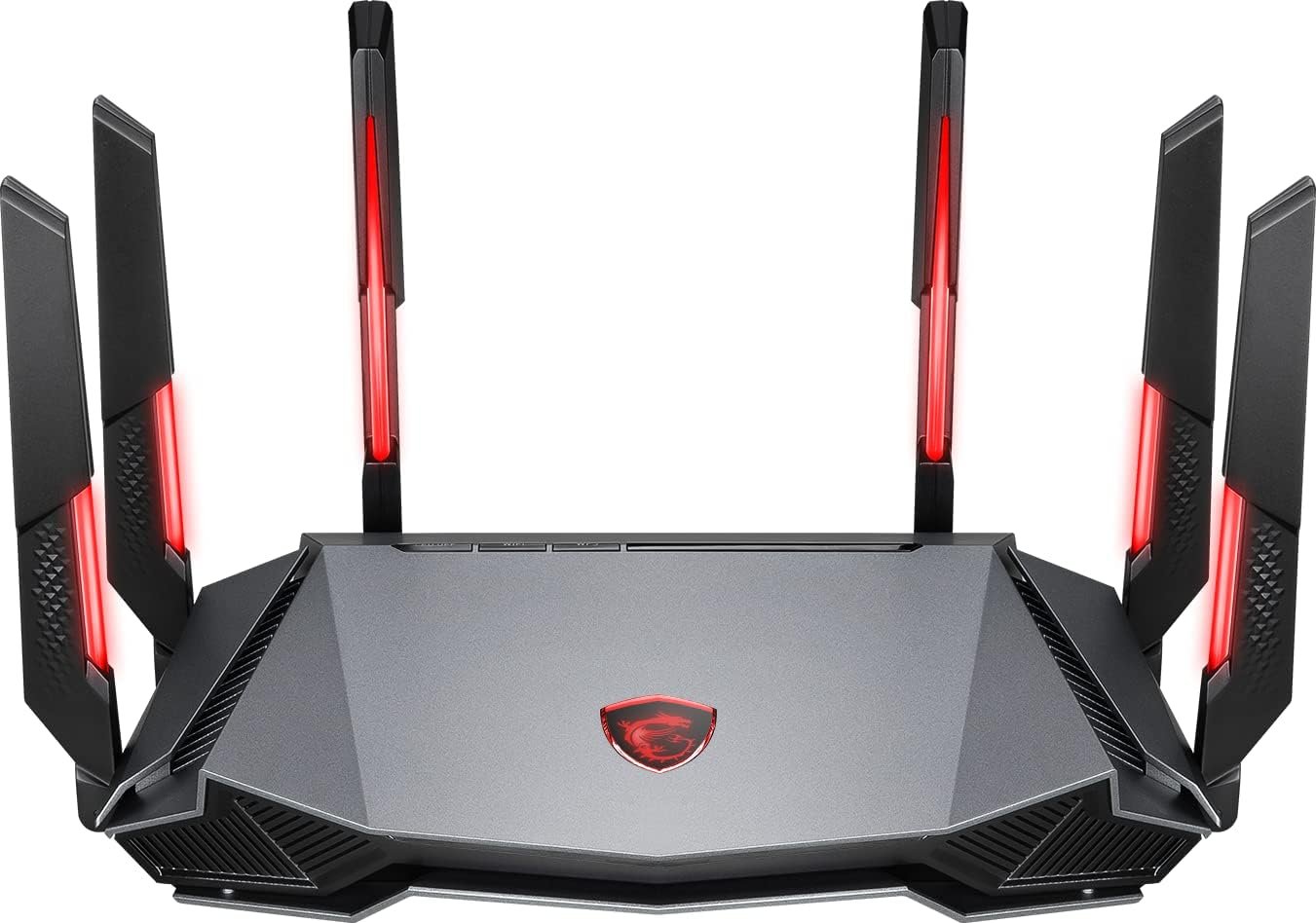 MSI Radix AXE6600 WiFi 6E Tri-Band Gaming Router, AI QoS, RGB, 1.8GHz Quad-Core Processor, MU-MIMO, Tri Band Gigabit Wireless, 8-Stream, High Speed Long Range Gaming Router