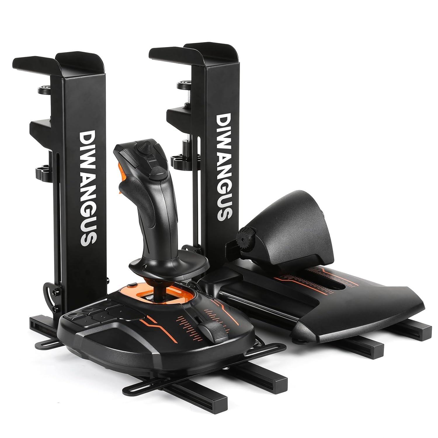 DIWANGUS Hotas Mount Foldable Desk Mount for Flight Joystick Throttle Hotas Joystick Mount for X52/X52 Pro/X56 T16000M/HOTAS Warthog/T Flight One/4/TCA/VKB Gladiator NXT/VPC WARBRD（2PCS）