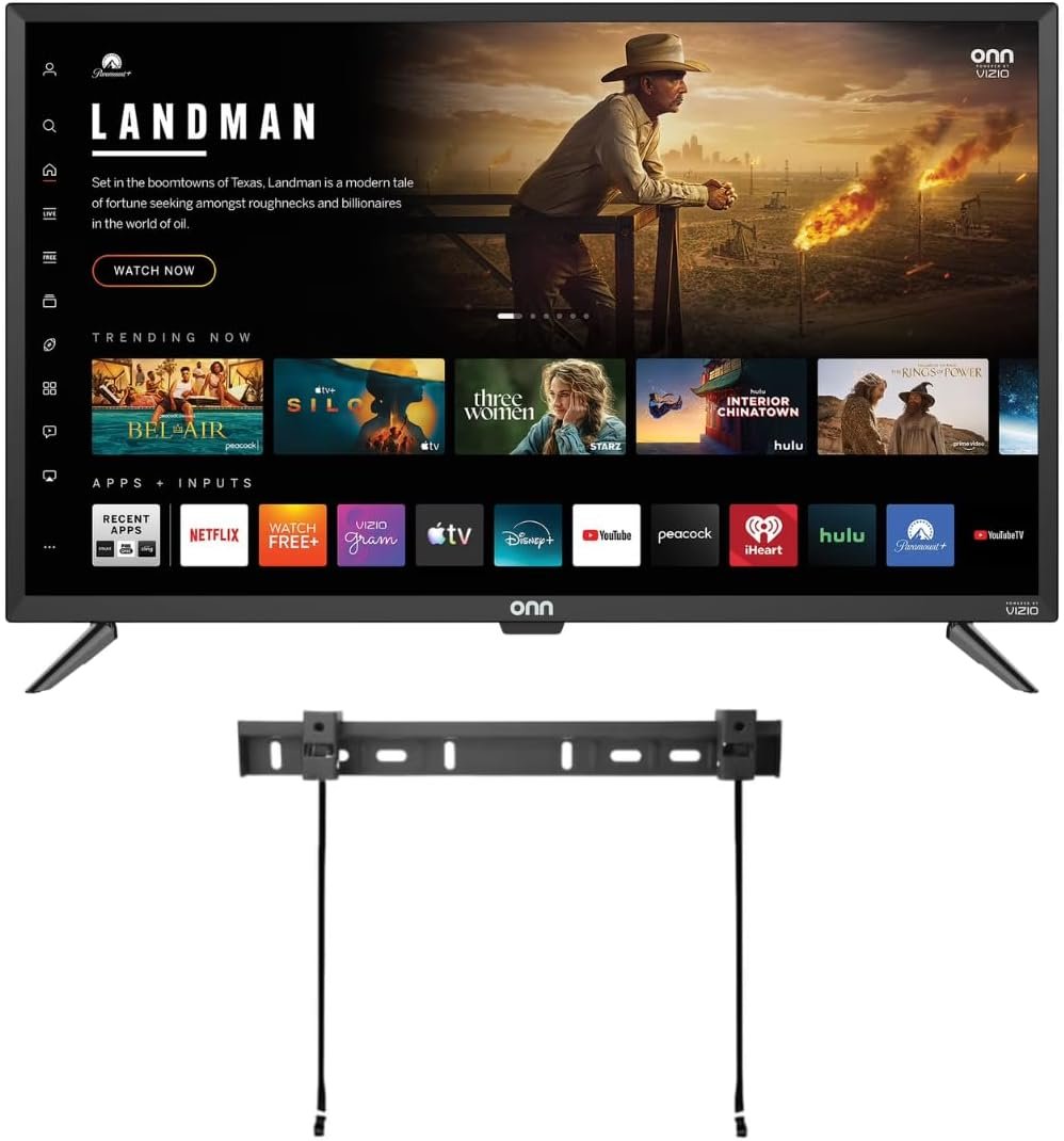ONN Smart TV 43″ Powered by VIZIO Technology Class 4K UHD, DTS:X and DTS:Virtual X, 60Hz Refresh Rate, Dolby Vision HDR, Smart Home Ready, Bluetooth + Free WallMount – 43S4V1 (Renewed)