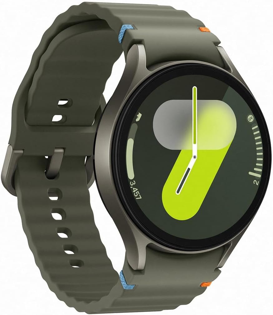 Samsung Galaxy Watch 7 (44mm) AI Smartwatch w/ 1.5″ AMOLED, Wear OS 5, Wi-Fi, Bluetooth, Heart Rate, Sleep Apnea & GPS Fitness Tracker, International Model L310 (w/Fast Charger, Green) (Renewed)