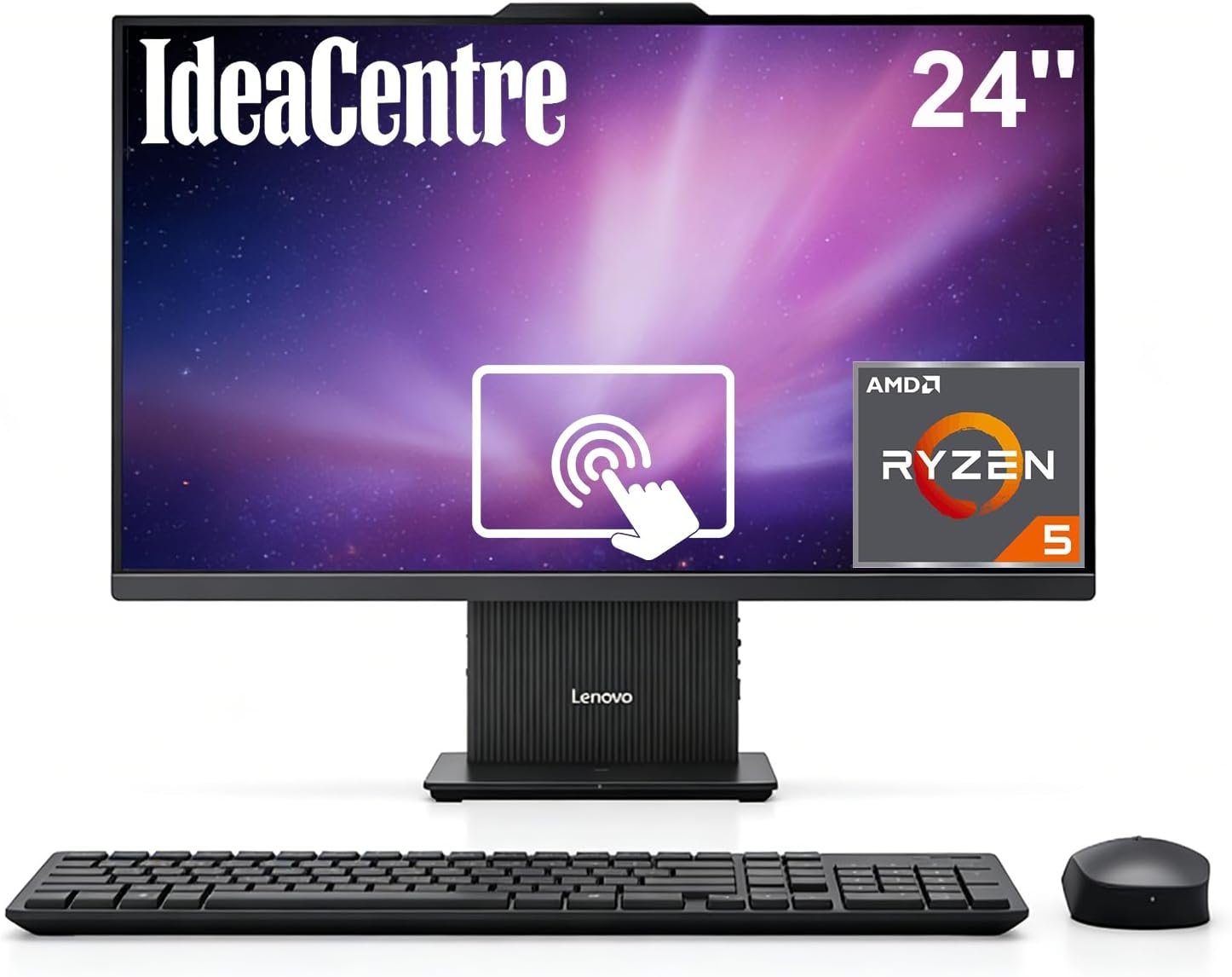 Lenovo 24″ Touchscreen IdeaCentre All-in-One Desktop Computer • 6-core AMD Ryzen 5 Processor • 16GB DDR5 • 512GB SSD • Wireless KB&Mouse • Wireless Charging Base • Windows 11
