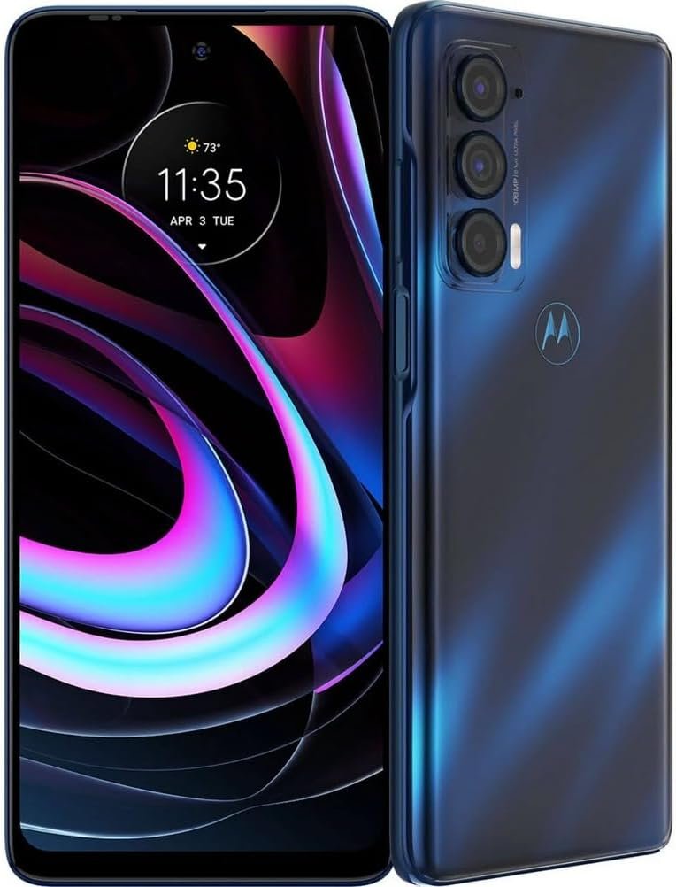 Motorola Moto Edge 2021, 256GB + 8GB RAM, Nebula Blue – Unlocked (Renewed)