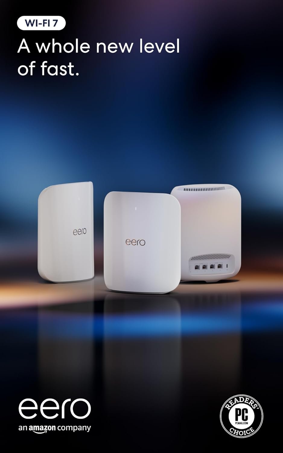 Amazon eero Max 7 mesh wifi system (newest model) – Supports internet plans up to 10 Gbps, Coverage up to 7,500 sq. ft., Connect 750+ devices, 3-pack