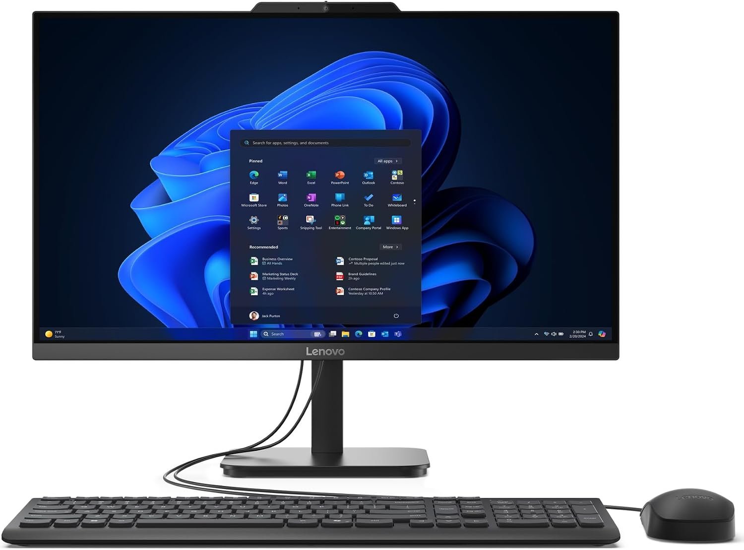 Lenovo V100 23.8 Inch FHD All-in-One Desktop Computer, Intel N100 Processor, 8GB RAM, 512GB SSD, Wi-Fi 6, Bluetooth 5.2, Windows 11 Home