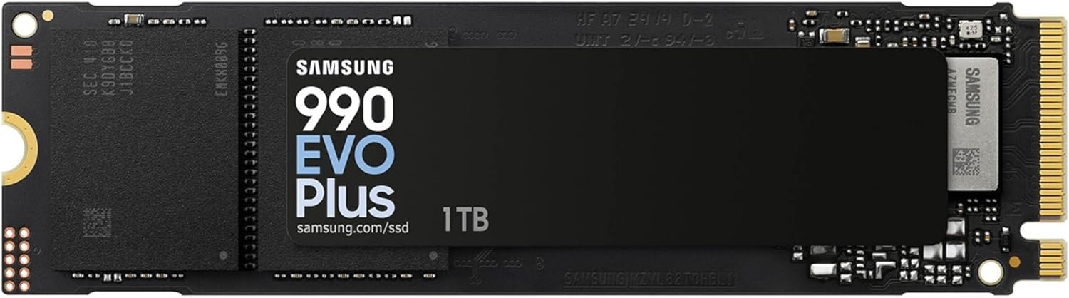 Samsung 990 EVO Plus SSD 1TB, PCIe Gen 4×4, Gen 5×2 M.2 2280, Speeds Up-to 7,150 MB/s, Upgrade Storage for PC/Laptops, HMB Technology and Intelligent Turbowrite 2.0, (MZ-V9S1T0B/AM)
