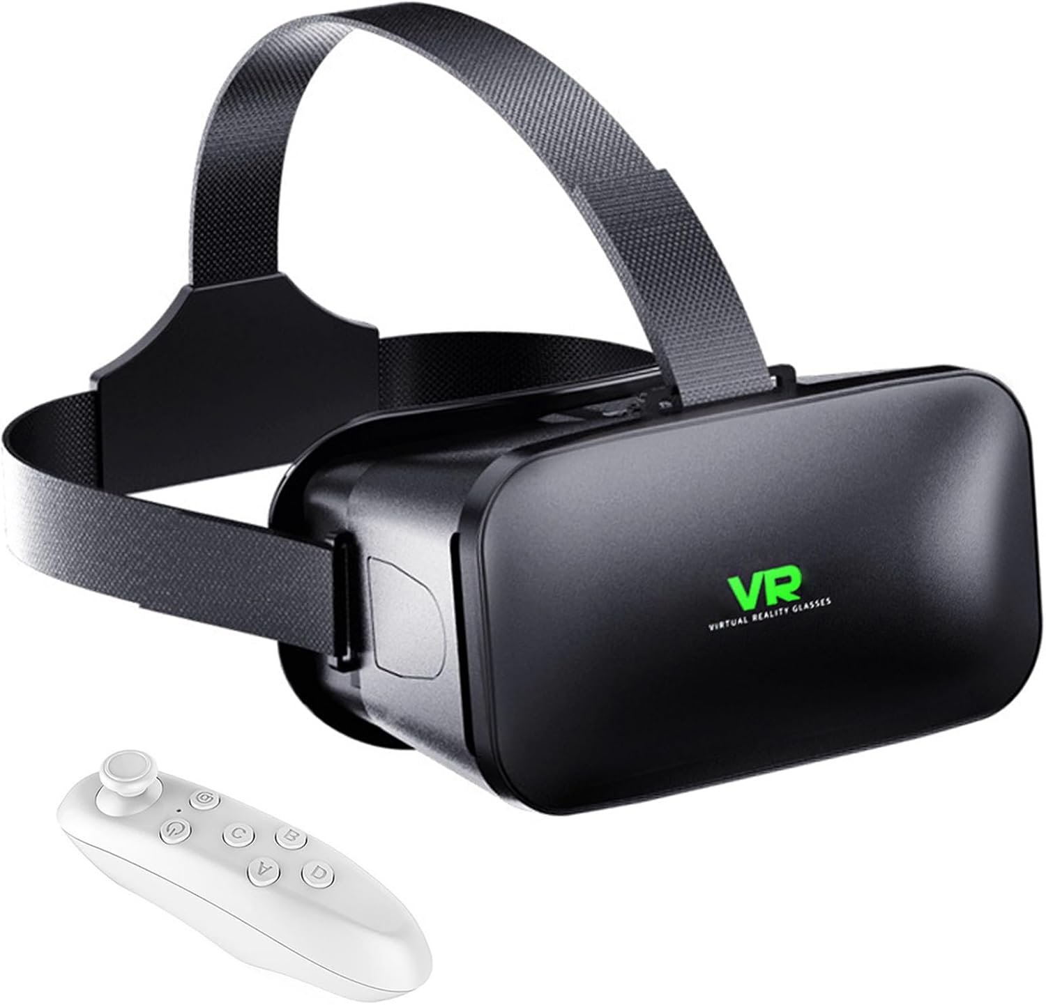 3D VR Headset, Virtual Reality 3D VR Glasses, Anti-Blue Light Adjustable 3D Headset Helmets for iPhone or Android Compatible with 4.5” to 6.7” inch with Controller