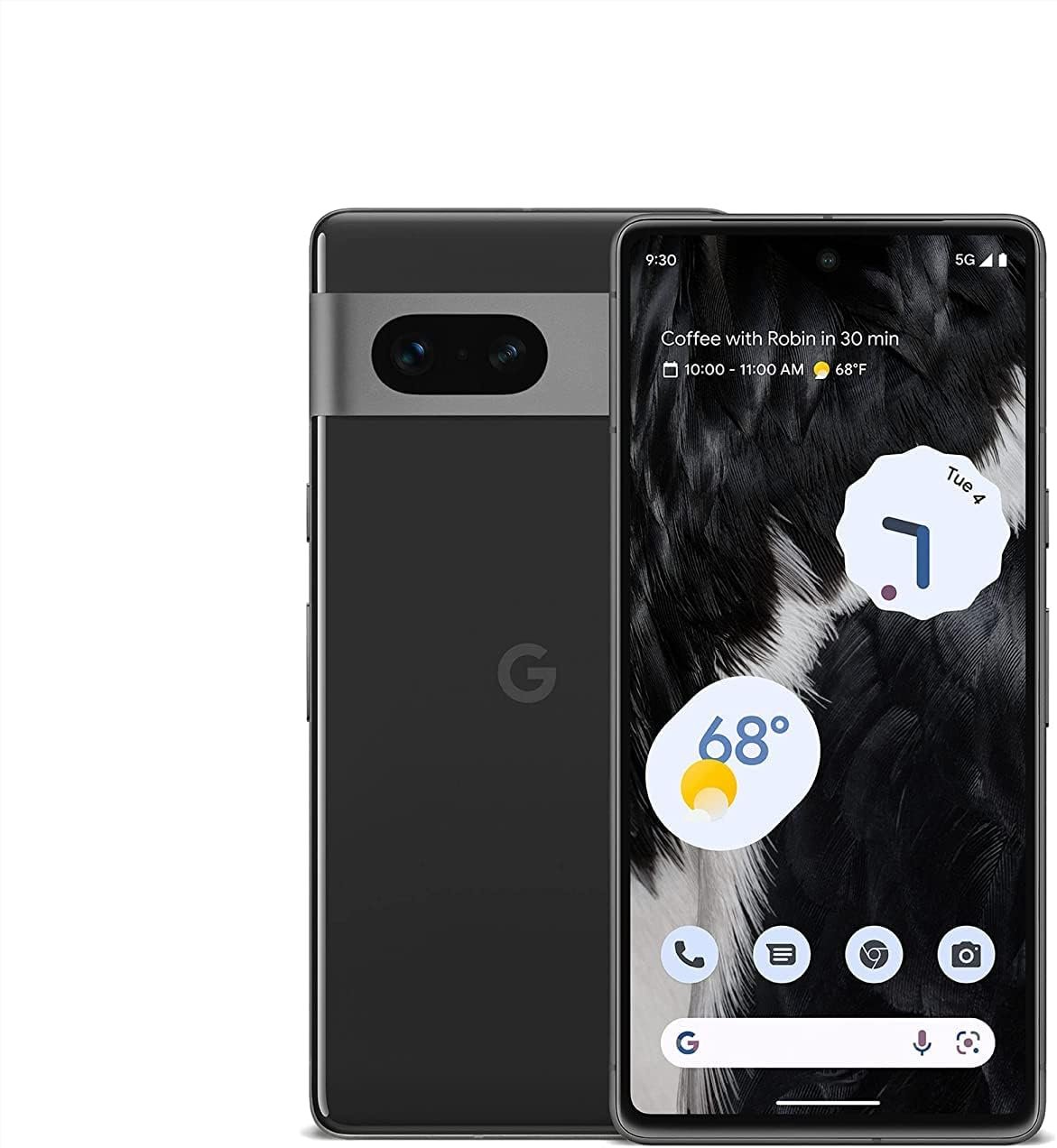 Google Pixel 7 5G, 128GB + 8GB RAM, Obsidian – Unlocked (GSM Only) (Renewed)