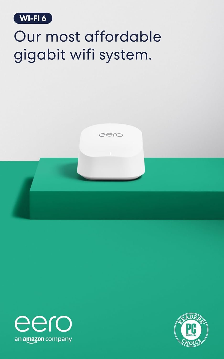 Amazon eero 6+ mesh wifi router – Supports internet plans up to a Gigabit, Coverage up to 1,500 sq. ft., Connect 75+ devices, 1-pack