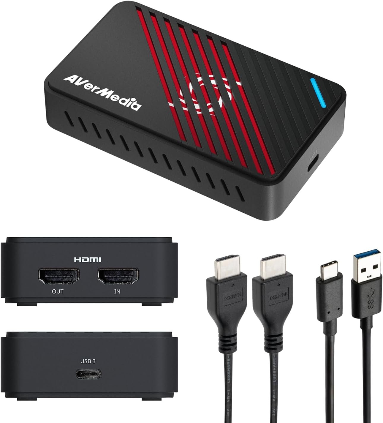 AVerMedia 4K HDMI Capture Card, USB Game Capture Card for Streaming and Recording with True Low Latency on PS5/Pro, Xbox, Switch 2, PC on Twitch, OBS, for Win11, Mac-GC553Pro Live Gamer Ultra S Black