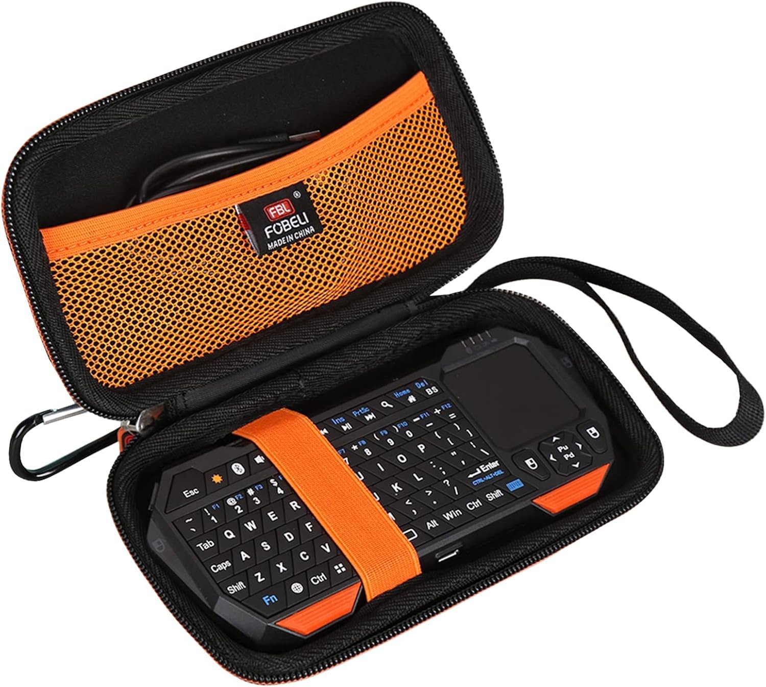 FBLFOBELI EVA Hard Carrying Case Compatible with Fosmon Mini Bluetooth Keyboard QWERTY Keypad, Portable Travel Storage Bag (Case Only)