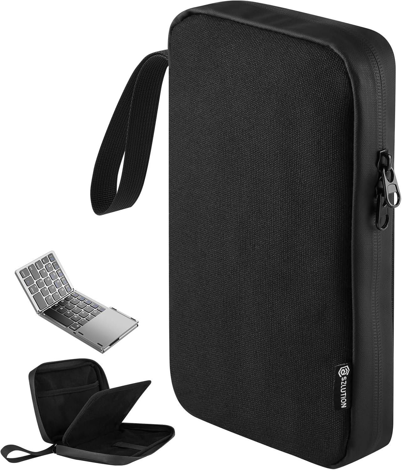 Travel Case Compatible with ProtoArc XK01 Full-Size Foldable Bluetooth Keyboard, Keyboard Storage Bag with Mesh Pouch for Folding Wireless Portable Keyboard and Accessories (Case Only)