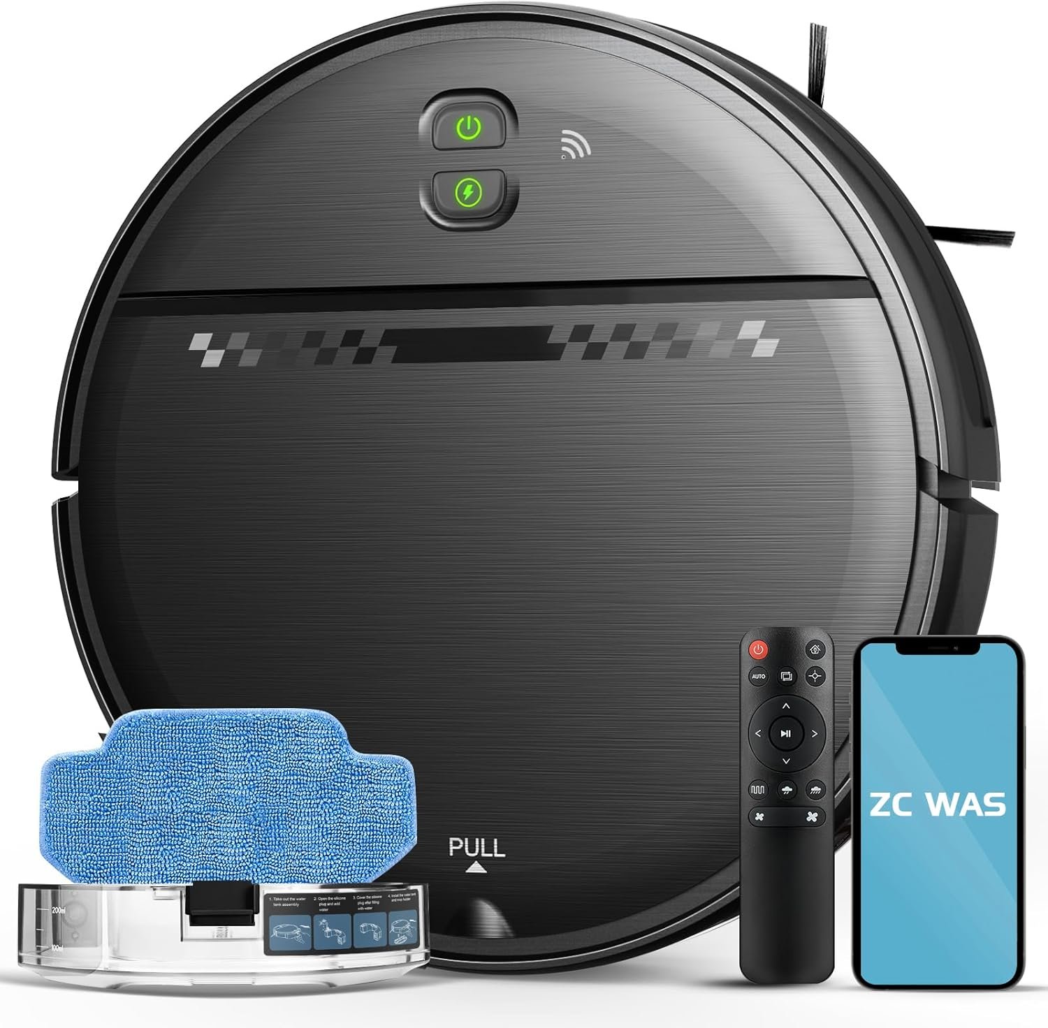 Robot Vacuum and Mop Combo, 2 in 1 Robotic Vacuum Cleaner for Pet Hair, Automatic Robot Vacuum Cleaner for Hard Floor and Carpet, with App/Voice/Remote Control, Anti-Fall/Anti-Bump, Auto Recharge
