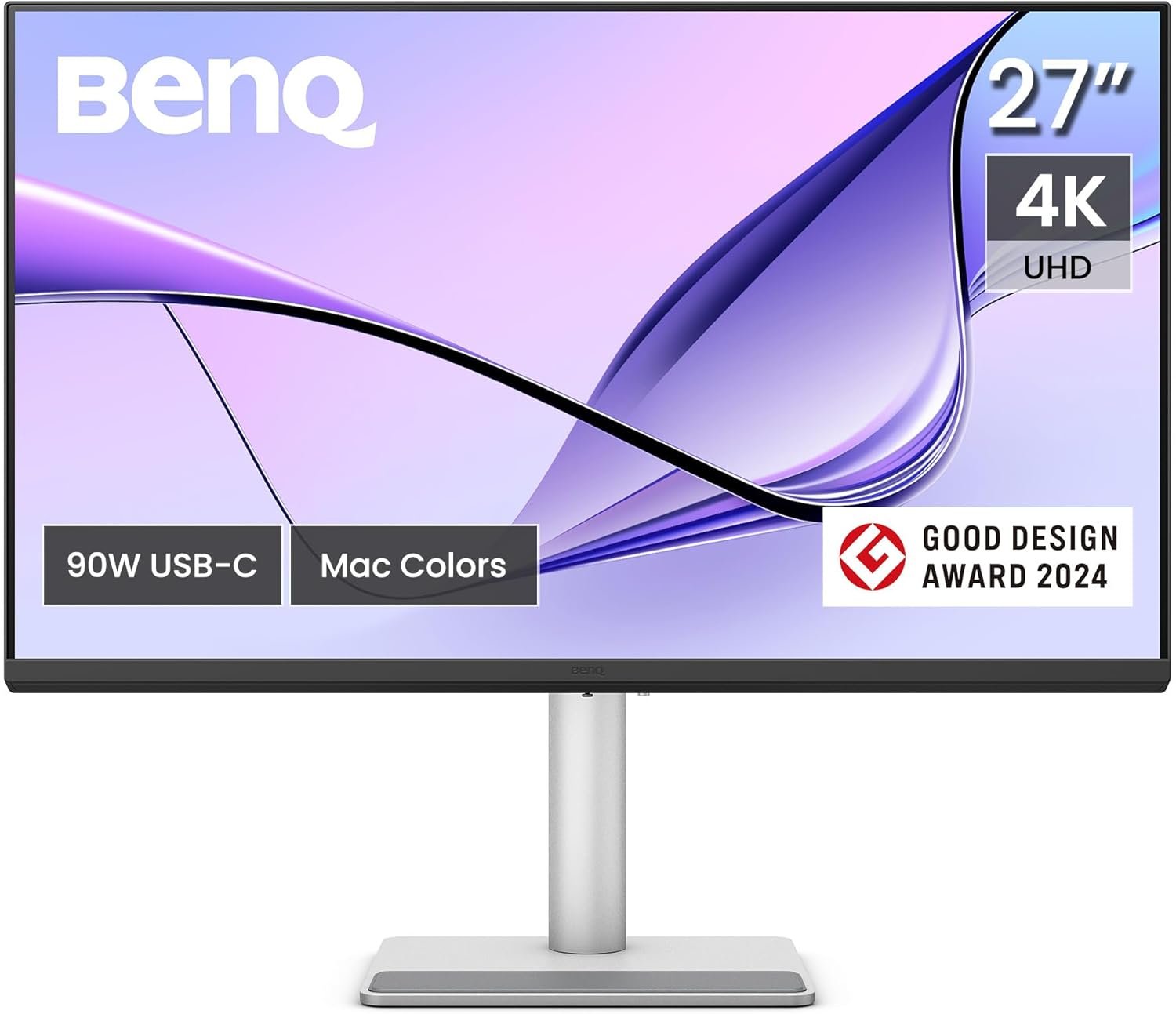 BenQ MA270U 27” 4K 3840×2160 Monitor for MacBook® Pro/Air, Dual USB-C, 90W Power Delivery, Mac Color Match, USB Hub, Brightness & Volume Control on Mac, Height & Tilt Adjustable Stand, P3 Color Gamut