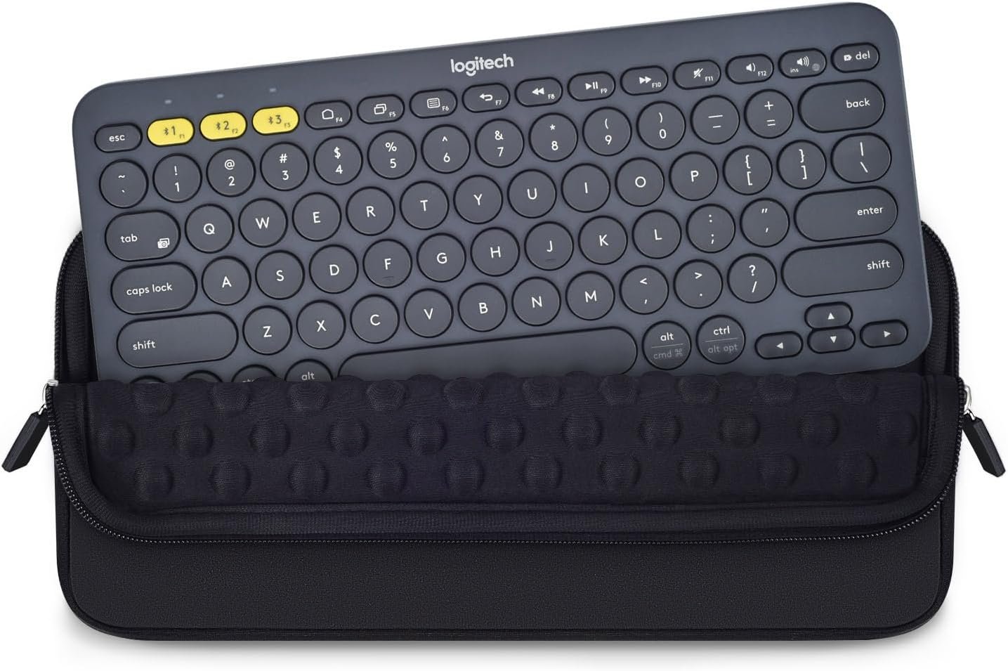 Keyboard Sleeve Case for Logitech Pebble Keys 2 K380s & Logitech K380 Bluetooth Keyboard, Wireless Keyboard Shockproof Protective Travel Neoprene Bag, Black