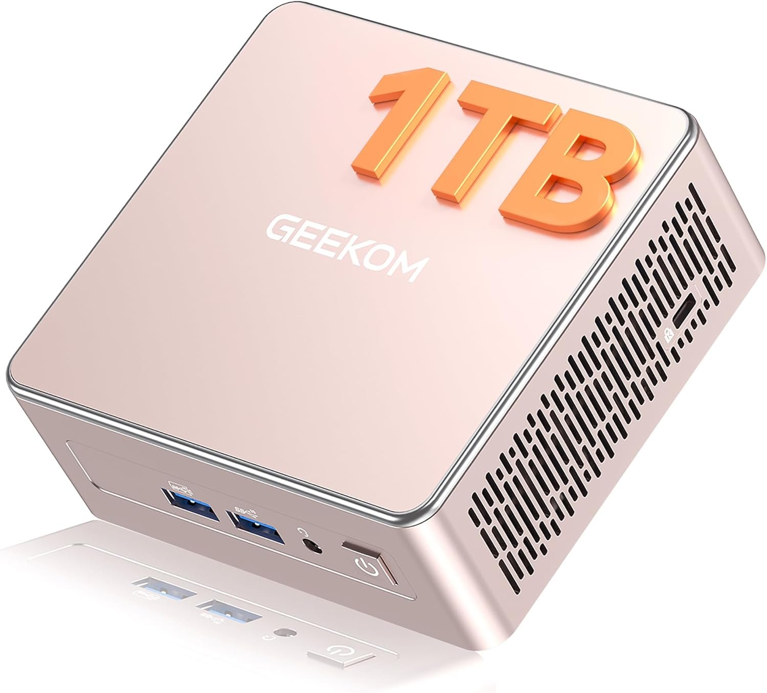 GEEKOM A5 Mini PC, Home Office & Media Server Desktop Computer, AMD Ryzen 5 7430U, 16GB RAM(Upgradable) 1TB M.2 NVMe SSD, Windows 11 Pro, Support 8K/Wi-Fi 6/USB 3.2/SD Slot/6x USB, 3-Year Coverage