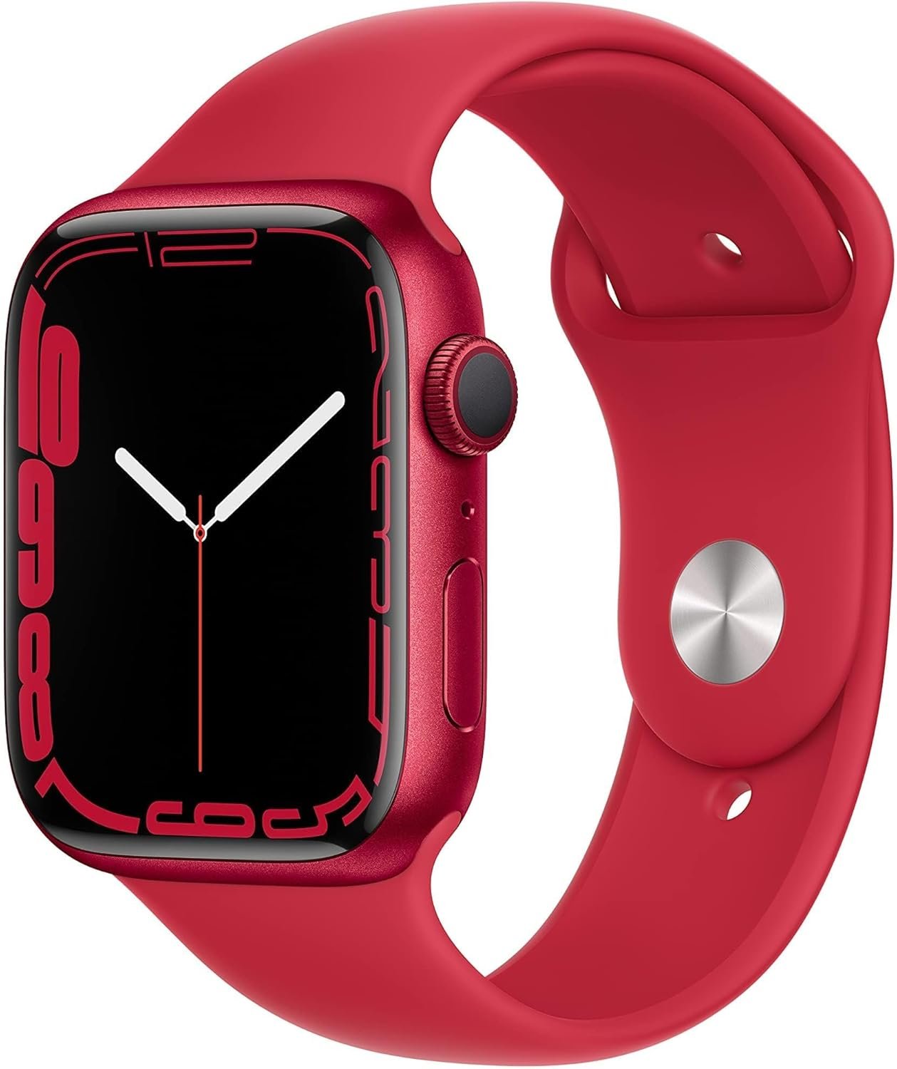 Apple Watch Series 7 (GPS, 45MM) (Product) RED Aluminum Case with (PRODUCT) RED Sport Band (Renewed)