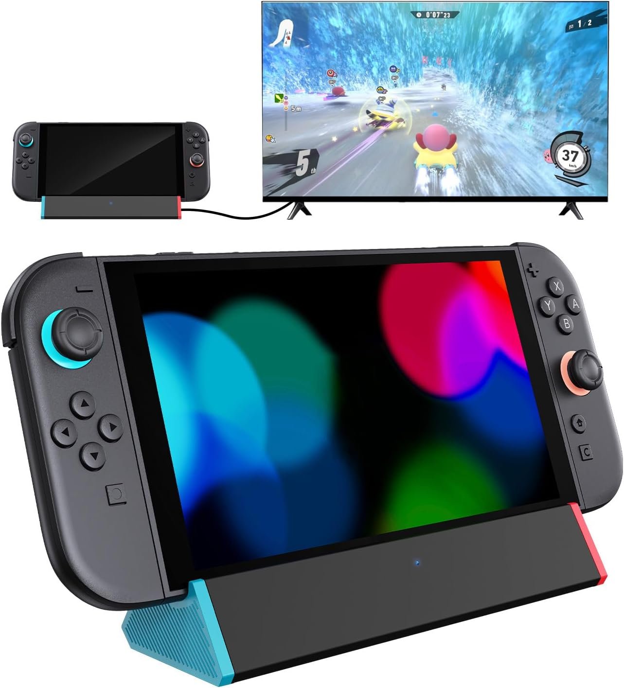 SIWIQU for Nintendo Switch 2 Dock Station, Portable TV Docking Station Replacement with 4K@120Hz HDMI Adapter/2 USB Port/Type C Port for Nintendo Switch 2 ONLY