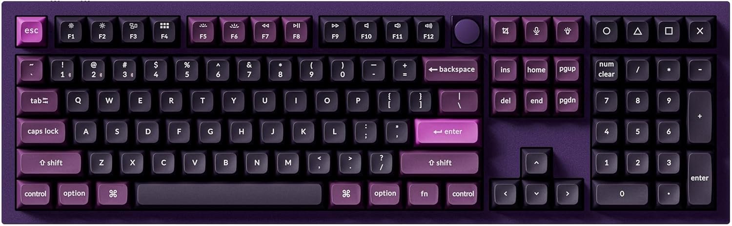 Keychron Q6 Pro Full-Size Wireless Bluetooth Mechanical Keyboard, Full Aluminum, Hot-Swappable Keychron Super Banana Switch, Launcher Programmable, NKRO Knob, KSA PBT Keycaps, Mac/Win/Linux – Purple