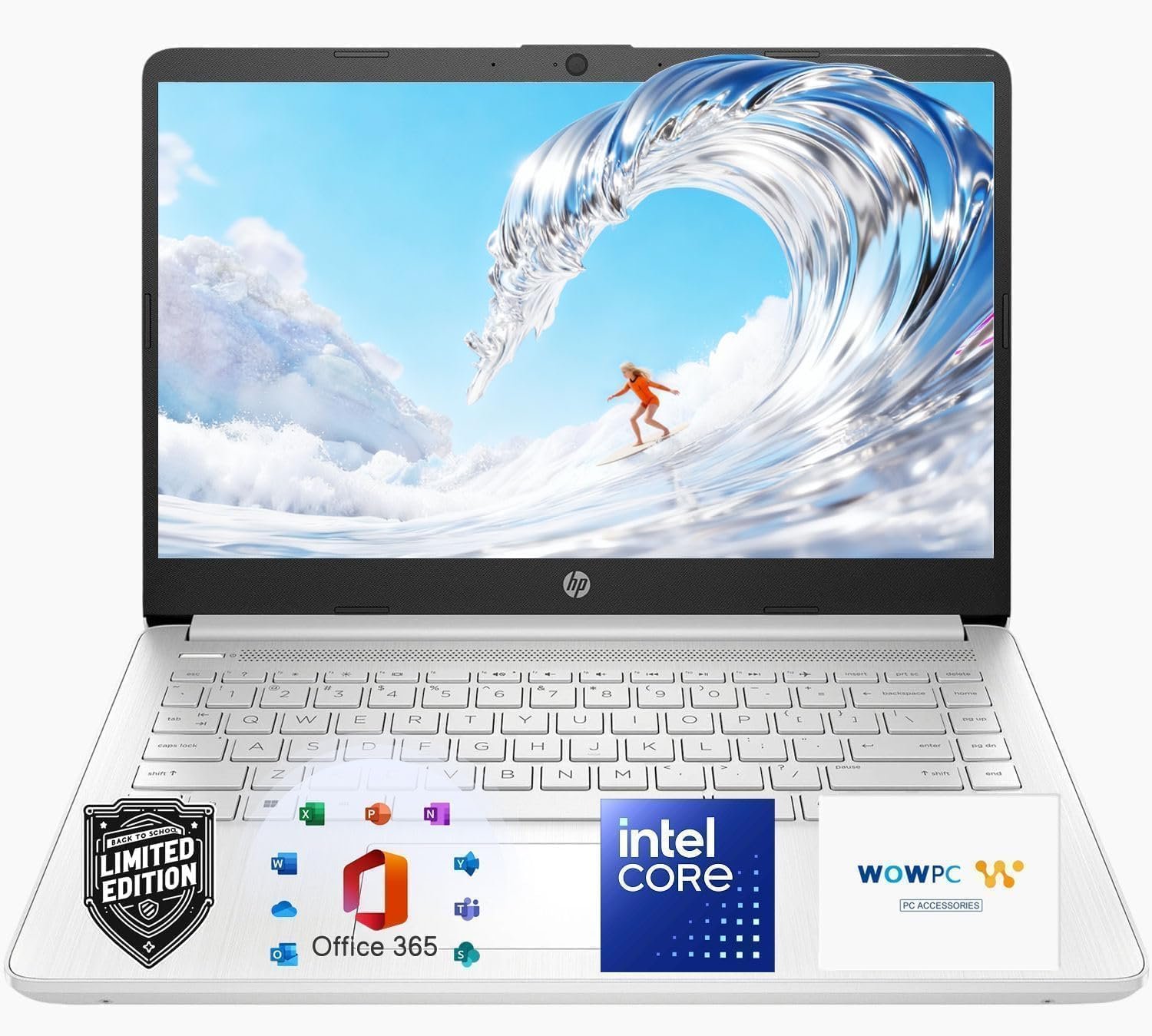 HP 14″ Laptop with Copilot AI, 2026 Edition, Latest Intel 4-Core N150 CPU, 128GB SSD + 1TB Cloud Storage, Microsoft 365, Windows 11, Long Battery Life, Thin & Portable for Everyday Use • w/o Mouse